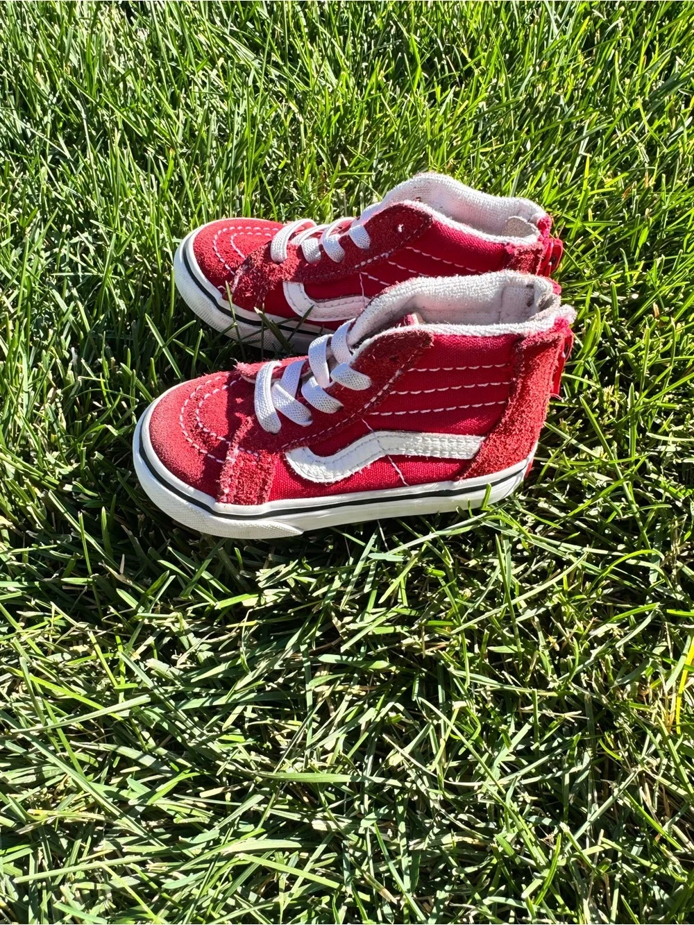 Vans Sk8-Hi Zip Toddler Sneakers Red Size 5